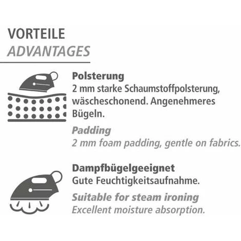 WENKO Housse Table à Repasser Alu XL, Housse Table à Repasser Pour Centrale Vapeur, Housse Extra épaisse Avec Revêtement Aluminium, Ruban élastique, Coton Eco-Tex Standard, 140x48 Cm, Gris 6 WENKO Housse Table à Repasser Alu XL, Housse Table à Repasser Pour Centrale Vapeur, Housse Extra épaisse Avec Revêtement Aluminium, Ruban élastique, Coton Eco-Tex Standard, 140x48 Cm, Gris – Image 4