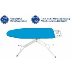 WENKO Housse Table à Repasser Céramique M, Housse Table à Repasser Pour Centrale Vapeur, Housse Extra épaisse Avec Revêtement Céramique, Ruban élastique, Coton Eco-Tex Standard, 125x40 Cm, Bleu -WENKO Soldes 50901982 4
