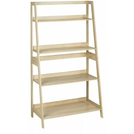 WENKO Bibliothèque En Bois Edda, Etagère Sur Pied 4 Niveaux, Meuble Design Pour Le Salon, La Chambre, Le Bureau, MDF Aspect Chêne, 83x150x43 Cm, Marron 3 WENKO Bibliothèque En Bois Edda, Etagère Sur Pied 4 Niveaux, Meuble Design Pour Le Salon, La Chambre, Le Bureau, MDF Aspect Chêne, 83x150x43 Cm, Marron