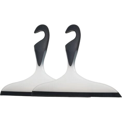 WENKO Raclette De Douche, Raclette Salle De Bain, Avec Crochet De Suspension, Loano, Lot De 2, Plastique, L23x17 Cm, Noir-Blanc 3 WENKO Raclette De Douche, Raclette Salle De Bain, Avec Crochet De Suspension, Loano, Lot De 2, Plastique, L23x17 Cm, Noir-Blanc