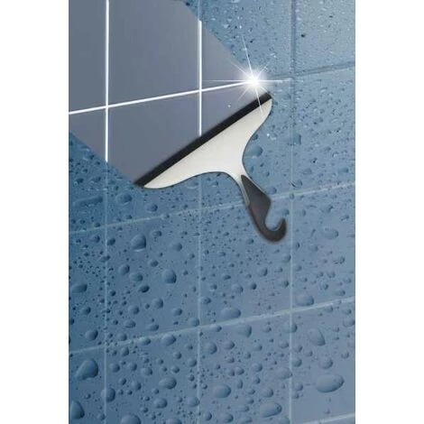 WENKO Raclette De Douche, Raclette Salle De Bain, Avec Crochet De Suspension, Loano, Lot De 2, Plastique, L23x17 Cm, Noir-Blanc 7 WENKO Raclette De Douche, Raclette Salle De Bain, Avec Crochet De Suspension, Loano, Lot De 2, Plastique, L23x17 Cm, Noir-Blanc – Image 5