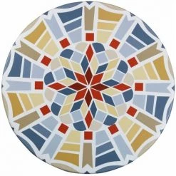 WENKO Housse De Table élastique Mosaïque XL - Diamètre 105 Epaisseur 0,1 Cm - Bleu