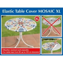 WENKO Housse De Table élastique Mosaïque XL - Diamètre 105 Epaisseur 0,1 Cm - Bleu 9 WENKO Housse De Table élastique Mosaïque XL - Diamètre 105 Epaisseur 0,1 Cm - Bleu -WENKO Soldes 51758685 4