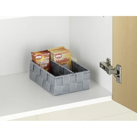 WENKO Casier De Rangement Adria - Taille S - 13 X 18 X 6 - Gris 5 WENKO Casier De Rangement Adria - Taille S - 13 X 18 X 6 - Gris – Image 3
