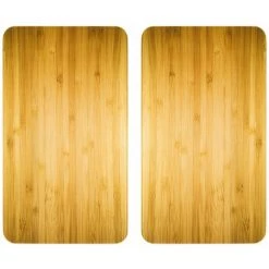 WENKO 2 Couvre-plaques Universel Bois - 30 X 52 Cm - 30 X 52 X 5,5 - Marron