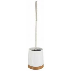 WENKO Set D'accessoires De Salle De Bain Bamboo, 3 Pièces, Porte Brosse à Dent, Distributeur Savon Liquide Et Brosse WC, Céramique - Bambou, Blanc - Marron 11 WENKO Set D'accessoires De Salle De Bain Bamboo, 3 Pièces, Porte Brosse à Dent, Distributeur Savon Liquide Et Brosse WC, Céramique - Bambou, Blanc - Marron -WENKO Soldes 52647964 5