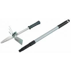 WENKO Accessoire Jardinage Multifonctionnel Avec Manche Télescopique - Longueur 145 Hauteur 0.9 Largeur 1.85cm - Gris Foncé