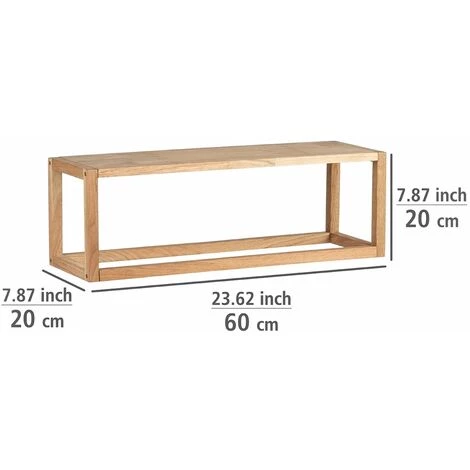 WENKO Étagère Murale Ferrara En Bois De Noyer - Longueur 60 Cm X Hauteur 20 Cm X Profondeur 20 Cm - Marron 4 WENKO Étagère Murale Ferrara En Bois De Noyer - Longueur 60 Cm X Hauteur 20 Cm X Profondeur 20 Cm - Marron – Image 2