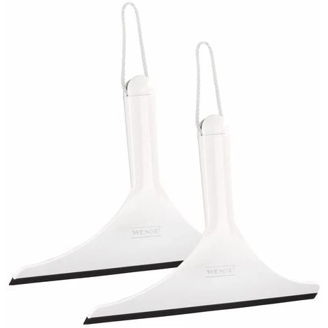 WENKO Lot De 2 Raclettes De Douche Filo Avec Cordon De Suspension - Longueur 24 Cm X Hauteur 18 Cm X Profondeur 4 Cm - Blanc 3 WENKO Lot De 2 Raclettes De Douche Filo Avec Cordon De Suspension - Longueur 24 Cm X Hauteur 18 Cm X Profondeur 4 Cm - Blanc