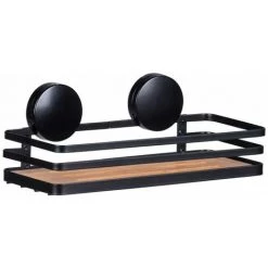 WENKO Support Mural Static-Loc Collection Alba Pour Salle De Bain - Longueur 26 Cm X Hauteur 11 Cm X Profondeur 12 Cm - Noir