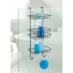 WENKO Étagère De Douche Revigo, étagère Pour Salle De Bain à Suspendre Avec Trois Supports De Rangement Carrés Sous Forme De Paniers En Treillis Métallique Ouverts, 22,5 X 57 X 18,5 Cm, Noir 9 WENKO Étagère De Douche Revigo, étagère Pour Salle De Bain à Suspendre Avec Trois Supports De Rangement Carrés Sous Forme De Paniers En Treillis Métallique Ouverts, 22,5 X 57 X 18,5 Cm, Noir -WENKO Soldes 55427470 4