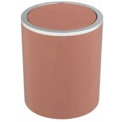WENKO Mini Poubelle Salle De Bain Inca Rose, Poubelle à Couvercle Basculant, Capacité 2L, Plastique Haut De Gamme Sans BPA, Ø 14 X 16,8 Cm, Rose Ancien