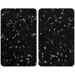 WENKO Protection Plaque De Cuisson Universal "Terrazzo", Couvre Plaque De Cuisson En Verre, Lot De 2, Verre Trempé, 30x52 Cm, Multicolore