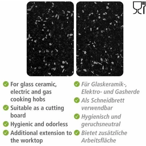 WENKO Protection Plaque De Cuisson Universal "Terrazzo", Couvre Plaque De Cuisson En Verre, Lot De 2, Verre Trempé, 30x52 Cm, Multicolore 5 WENKO Protection Plaque De Cuisson Universal "Terrazzo", Couvre Plaque De Cuisson En Verre, Lot De 2, Verre Trempé, 30x52 Cm, Multicolore – Image 3