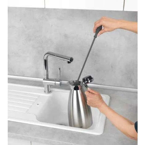 WENKO Brosse à Bouteilles En Silicone Sia, Brosse De Nettoyage à Petite Tête, Idéale Pour Laver Bouteilles, Carafes Et Bouteilles Thermos, Silicone Longue Durée, Facile à Nettoyer, Ø 3,5 X 38 cm, Gris 5 WENKO Brosse à Bouteilles En Silicone Sia, Brosse De Nettoyage à Petite Tête, Idéale Pour Laver Bouteilles, Carafes Et Bouteilles Thermos, Silicone Longue Durée, Facile à Nettoyer, Ø 3,5 X 38 cm, Gris – Image 3