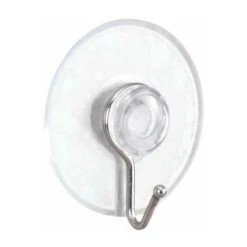 WENKO Crochet à Ventouse Nickel Transparent, Kit De 4, Crochet à Ventouse, Fixation Sans Perçage, Pour Cuisine, Salle De Bain Et Maison, Humidifier L'arrière Et Fixer (l X H X P) 4,2 X 4,8 X 2 cm