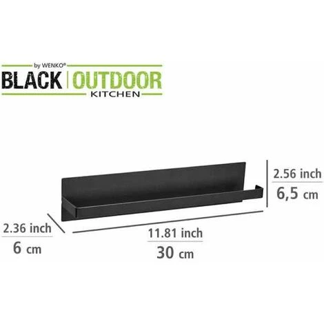 WENKO Porte-rouleau Magnétique Ima, Support Pour Rouleau Essuie-tout, En Métal Thermolaqué, Noir, Fixation Sans Perçage Grâce à L'aimant Ou La Bande Adhésive Fournie, 30 X 6,5 X 6 Cm 5 WENKO Porte-rouleau Magnétique Ima, Support Pour Rouleau Essuie-tout, En Métal Thermolaqué, Noir, Fixation Sans Perçage Grâce à L'aimant Ou La Bande Adhésive Fournie, 30 X 6,5 X 6 Cm – Image 3