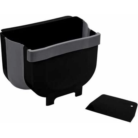 WENKO Poubelle De Porte Fago 5 Litres, Collecteur De Déchets à Suspendre Black Outdoor Kitchen, Racleur Inclus, Fixation Sans Perçage Sur Porte D'armoire Ou Tiroir, Pliable, 25,5 X 18 Cm X 18 Cm, Noir 3 WENKO Poubelle De Porte Fago 5 Litres, Collecteur De Déchets à Suspendre Black Outdoor Kitchen, Racleur Inclus, Fixation Sans Perçage Sur Porte D'armoire Ou Tiroir, Pliable, 25,5 X 18 Cm X 18 Cm, Noir