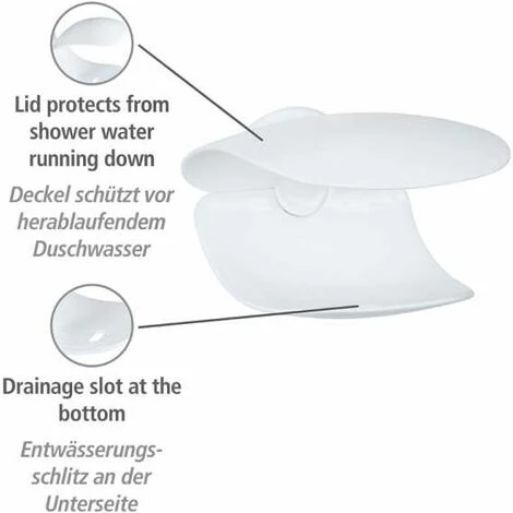 WENKO Porte-savon Turbo-Loc® Sora, Blanc 5 WENKO Porte-savon Turbo-Loc® Sora, Blanc – Image 3