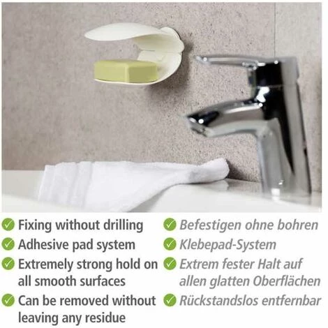 WENKO Porte-savon Turbo-Loc® Sora, Blanc 6 WENKO Porte-savon Turbo-Loc® Sora, Blanc – Image 4