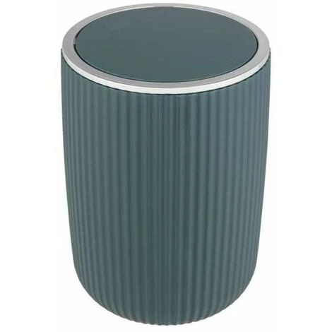 WENKO Petite Poubelle Salle De Bain Agropoli L, Poubelle à Couvercle Basculant, Capacité 5,5L, Plastique Surface Givrée, Ø19x27 Cm, Vert 3 WENKO Petite Poubelle Salle De Bain Agropoli L, Poubelle à Couvercle Basculant, Capacité 5,5L, Plastique Surface Givrée, Ø19x27 Cm, Vert