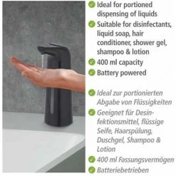 WENKO Distributeur De Désinfectant & Savon à Infrarouge Larino, Distribution Automatique Par Capteur, Convient Aussi Pour Du Savon Liquide, Sans Contact, Rechargeable, à Piles, 400 ml, 9 X 22,5 X 9 cm 9 WENKO Distributeur De Désinfectant & Savon à Infrarouge Larino, Distribution Automatique Par Capteur, Convient Aussi Pour Du Savon Liquide, Sans Contact, Rechargeable, à Piles, 400 ml, 9 X 22,5 X 9 cm -WENKO Soldes 55427507 3
