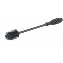 WENKO Brosse à Vaisselle En Silicone Sia, Brosse De Nettoyage Haut De Gamme à Petite Tête, Idéale Pour Le Lavage De Verres Et De Tasses Sans Rayer La Vaisselle, Ø 3,5 X 25 cm, Gris