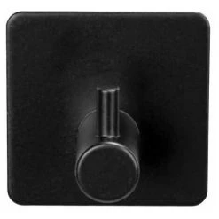 WENKO Crochet Mural Ureo Noir, Kit De 3, Crochets Haute Qualité, Acier Inoxydable Verni Haute Qualité, Crochet Pour Essuie-mains Pour Salle De Bain & WC Invités, Fixation Sans Perçage 4,5 X 4,5 X 2 cm -WENKO Soldes 55427518 5