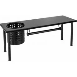 WENKO Étagère Universelle Avec Porte-rouleau Blanco, étagère De Cuisine, Gain De Place Sur Le Plan De Travail, Support Pour Le Rangement D'ustensiles De Cuisine, Acier Inoxydable/MDF, 55 X 21 X 18 Cm