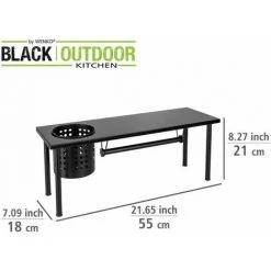 WENKO Étagère Universelle Avec Porte-rouleau Blanco, étagère De Cuisine, Gain De Place Sur Le Plan De Travail, Support Pour Le Rangement D'ustensiles De Cuisine, Acier Inoxydable/MDF, 55 X 21 X 18 Cm -WENKO Soldes 55427520 4