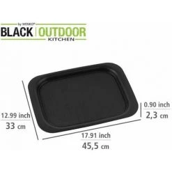 WENKO Plateau Antidérapant XL Noir, Plateau De Service En Plastique Avec Surface Antidérapante & Dessous Structurée Avec Poignées Pratiques Pour Servir Les Repas, 45,5 X 2,3 X 33 Cm -WENKO Soldes 55427521 3