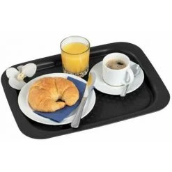 WENKO Plateau Antidérapant XL Noir, Plateau De Service En Plastique Avec Surface Antidérapante & Dessous Structurée Avec Poignées Pratiques Pour Servir Les Repas, 45,5 X 2,3 X 33 Cm -WENKO Soldes 55427521 4