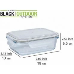 WENKO Boîte De Conservation Fraicheur Pacu 600 Ml En Verre, étanche, Avec Couvercle Et Joint En Silicone Pour Conserver Hermétiquement Au Réfrigérateur, Compacte, Empilable, 18 X 6,5 X 13 Cm 10 WENKO Boîte De Conservation Fraicheur Pacu 600 Ml En Verre, étanche, Avec Couvercle Et Joint En Silicone Pour Conserver Hermétiquement Au Réfrigérateur, Compacte, Empilable, 18 X 6,5 X 13 Cm -WENKO Soldes 55427522 4