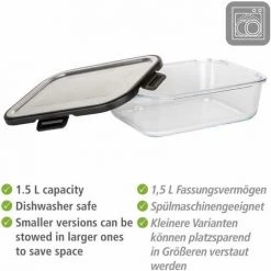 WENKO Boîte De Conservation Fraicheur En Verre Steel 1,5 L, Boîte Hermétique En Verre Avec Couvercle En Acier Inoxydable, Boîte Lavable Au Lave-vaisselle Et Empilable & étanche, 23 X 7,5 X 17 Cm 10 WENKO Boîte De Conservation Fraicheur En Verre Steel 1,5 L, Boîte Hermétique En Verre Avec Couvercle En Acier Inoxydable, Boîte Lavable Au Lave-vaisselle Et Empilable & étanche, 23 X 7,5 X 17 Cm -WENKO Soldes 55427523 4
