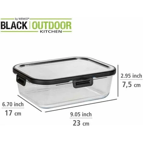 WENKO Boîte De Conservation Fraicheur En Verre Steel 1,5 L, Boîte Hermétique En Verre Avec Couvercle En Acier Inoxydable, Boîte Lavable Au Lave-vaisselle Et Empilable & étanche, 23 X 7,5 X 17 Cm 7 WENKO Boîte De Conservation Fraicheur En Verre Steel 1,5 L, Boîte Hermétique En Verre Avec Couvercle En Acier Inoxydable, Boîte Lavable Au Lave-vaisselle Et Empilable & étanche, 23 X 7,5 X 17 Cm – Image 5