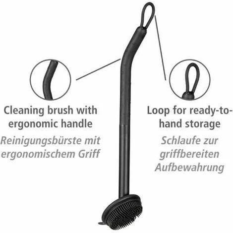 WENKO Brosse De Lavage Cuvo, Poignée Ergonomique, Poils Courts Pour Un Nettoyage De Surfaces à Grandes Dimensions & Racleur Pour Retirer Des Résidus Tenaces, Lavable Au Lave-vaisselle, 31 X 6 Cm, Noir 4 WENKO Brosse De Lavage Cuvo, Poignée Ergonomique, Poils Courts Pour Un Nettoyage De Surfaces à Grandes Dimensions & Racleur Pour Retirer Des Résidus Tenaces, Lavable Au Lave-vaisselle, 31 X 6 Cm, Noir – Image 2