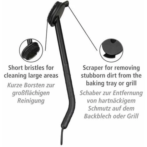 WENKO Brosse De Lavage Cuvo, Poignée Ergonomique, Poils Courts Pour Un Nettoyage De Surfaces à Grandes Dimensions & Racleur Pour Retirer Des Résidus Tenaces, Lavable Au Lave-vaisselle, 31 X 6 Cm, Noir 5 WENKO Brosse De Lavage Cuvo, Poignée Ergonomique, Poils Courts Pour Un Nettoyage De Surfaces à Grandes Dimensions & Racleur Pour Retirer Des Résidus Tenaces, Lavable Au Lave-vaisselle, 31 X 6 Cm, Noir – Image 3