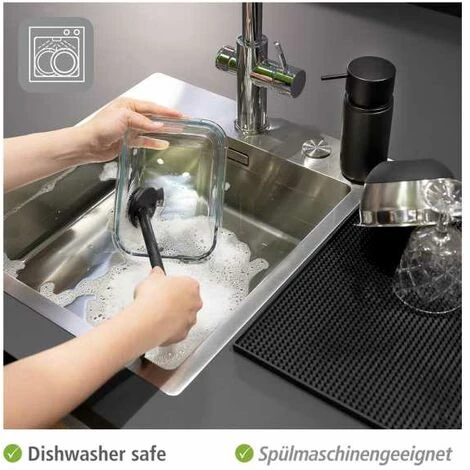 WENKO Brosse De Lavage Cuvo, Poignée Ergonomique, Poils Courts Pour Un Nettoyage De Surfaces à Grandes Dimensions & Racleur Pour Retirer Des Résidus Tenaces, Lavable Au Lave-vaisselle, 31 X 6 Cm, Noir 6 WENKO Brosse De Lavage Cuvo, Poignée Ergonomique, Poils Courts Pour Un Nettoyage De Surfaces à Grandes Dimensions & Racleur Pour Retirer Des Résidus Tenaces, Lavable Au Lave-vaisselle, 31 X 6 Cm, Noir – Image 4