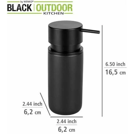 WENKO Distributeur De Savon Silo, Distributeur En Céramique Contenant Jusqu'à 250 ml De Savon Liquide, Liquide Vaisselle Ou Désinfectant Avec Pompe Extra-grande En Plastique ABS, ∅ 6,2 X 16,5 Cm 5 WENKO Distributeur De Savon Silo, Distributeur En Céramique Contenant Jusqu'à 250 ml De Savon Liquide, Liquide Vaisselle Ou Désinfectant Avec Pompe Extra-grande En Plastique ABS, ∅ 6,2 X 16,5 Cm – Image 3