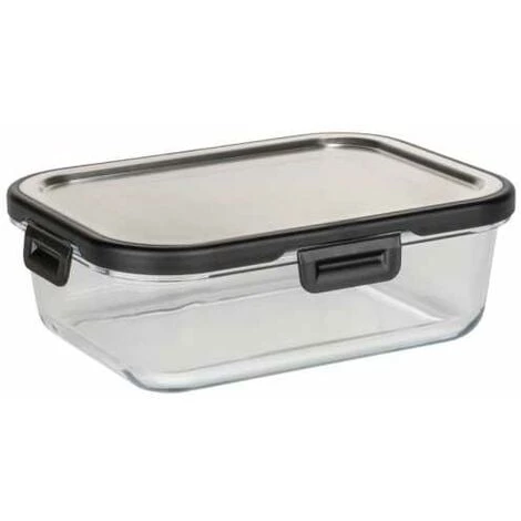 WENKO Boîte De Conservation Fraicheur En Verre Steel 1 L, Boîte Hermétique En Verre Avec Couvercle En Acier Inoxydable, Boîte Lavable Au Lave-vaisselle Et Empilable & étanche, 20 X 7 X 15 Cm 3 WENKO Boîte De Conservation Fraicheur En Verre Steel 1 L, Boîte Hermétique En Verre Avec Couvercle En Acier Inoxydable, Boîte Lavable Au Lave-vaisselle Et Empilable & étanche, 20 X 7 X 15 Cm