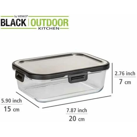 WENKO Boîte De Conservation Fraicheur En Verre Steel 1 L, Boîte Hermétique En Verre Avec Couvercle En Acier Inoxydable, Boîte Lavable Au Lave-vaisselle Et Empilable & étanche, 20 X 7 X 15 Cm 7 WENKO Boîte De Conservation Fraicheur En Verre Steel 1 L, Boîte Hermétique En Verre Avec Couvercle En Acier Inoxydable, Boîte Lavable Au Lave-vaisselle Et Empilable & étanche, 20 X 7 X 15 Cm – Image 5