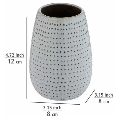 WENKO Porte Brosse à Dents Bellante, Gobelet Salle De Bain En Céramique De Haute Qualité, Surface émaillée à Petits Points, Céramique, (l/p X H) : Ø 8x12 Cm, Bleu Clair 5 WENKO Porte Brosse à Dents Bellante, Gobelet Salle De Bain En Céramique De Haute Qualité, Surface émaillée à Petits Points, Céramique, (l/p X H) : Ø 8x12 Cm, Bleu Clair – Image 3