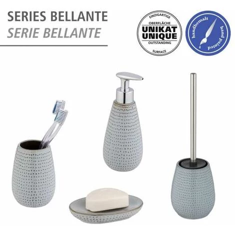 WENKO Porte Brosse à Dents Bellante, Gobelet Salle De Bain En Céramique De Haute Qualité, Surface émaillée à Petits Points, Céramique, (l/p X H) : Ø 8x12 Cm, Bleu Clair 6 WENKO Porte Brosse à Dents Bellante, Gobelet Salle De Bain En Céramique De Haute Qualité, Surface émaillée à Petits Points, Céramique, (l/p X H) : Ø 8x12 Cm, Bleu Clair – Image 4