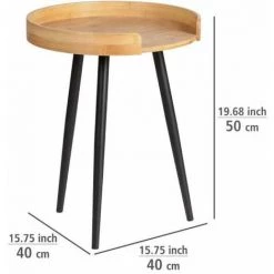 WENKO Petite Table Basse Ronde, Table D'appoint Bout De Canapé Bois, Pied Métal Noir, Bois Bambou, Ø 40 X 50 Cm, Marron - Noir 10 WENKO Petite Table Basse Ronde, Table D'appoint Bout De Canapé Bois, Pied Métal Noir, Bois Bambou, Ø 40 X 50 Cm, Marron - Noir -WENKO Soldes 55427560 4