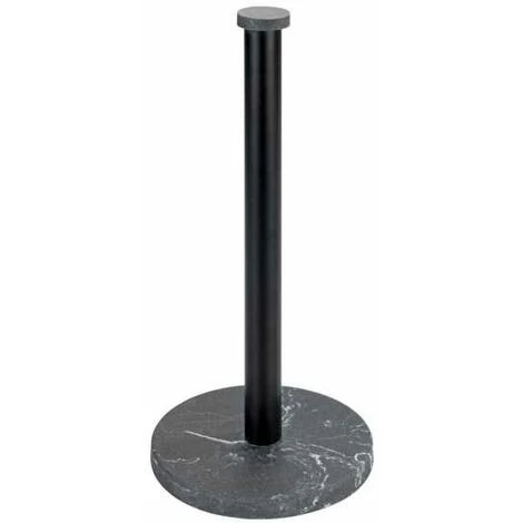 WENKO Porte Sopalin Pour La Cuisine Marbre, Porte Essuie Tout Sur Pied Au Visuel élégant Marbré Pour La Cuisine, Fond En Plastique Et Tige Métallique Noire, (l/p X H) : Ø 15 X 32 Cm, Noir 4 WENKO Porte Sopalin Pour La Cuisine Marbre, Porte Essuie Tout Sur Pied Au Visuel élégant Marbré Pour La Cuisine, Fond En Plastique Et Tige Métallique Noire, (l/p X H) : Ø 15 X 32 Cm, Noir – Image 2