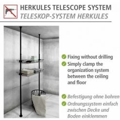 WENKO Panier Herkules, Pièce Détachée Pour Système De Rangement Télescopique Herkules, Lot De 2, Métal, 94x8x38 Cm, Noir 9 WENKO Panier Herkules, Pièce Détachée Pour Système De Rangement Télescopique Herkules, Lot De 2, Métal, 94x8x38 Cm, Noir -WENKO Soldes 55427565 3