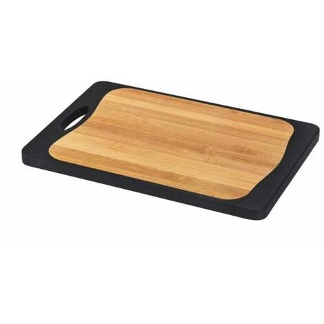 WENKO Planche à Découper Combi, Antidérapante Avec Un Côté En Plastique Antibactérien Pour Viande & Poisson Et Un Côté En Bambou & Plastique, Poignée & Sillon à Jus, 33 X 23 Cm, Noir/couleur Naturelle 3 WENKO Planche à Découper Combi, Antidérapante Avec Un Côté En Plastique Antibactérien Pour Viande & Poisson Et Un Côté En Bambou & Plastique, Poignée & Sillon à Jus, 33 X 23 Cm, Noir/couleur Naturelle