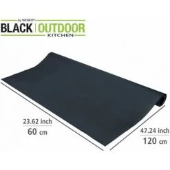 WENKO Tapis De Barbecue Noir, Tapis De Protection Antidérapante Pour Barbecue, Utilisation Extérieure, étanche à L'eau, Protège Le Sol De Projections De Graisse, Plastique, 120x60 Cm, Noir -WENKO Soldes 55427569 3