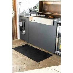 WENKO Tapis De Barbecue Noir, Tapis De Protection Antidérapante Pour Barbecue, Utilisation Extérieure, étanche à L'eau, Protège Le Sol De Projections De Graisse, Plastique, 120x60 Cm, Noir -WENKO Soldes 55427569 5