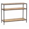 WENKO Table-console Geo, Design Loft, étagère-console Avec 3 étagères, Table En Bois De Pin Naturel Avec Cadre Métallique, Bureau Mural De Style Industriel, 100 X 80 X 35 Cm, Noir/marron -WENKO Soldes 55427572 1